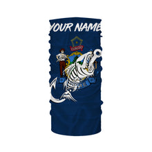 Load image into Gallery viewer, ME Maine Fishing Flag Fish hook skull Custom sun protection fishing shirts for men, women, kid NQS3395