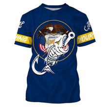 Load image into Gallery viewer, UT Utah Fishing Flag Fish hook skull Custom sun protection fishing shirts for men, women, kid NQS3407