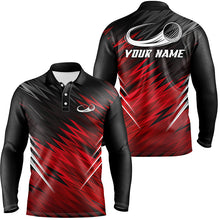 Load image into Gallery viewer, Mens golf polo shirts custom Red and black pattern shirt for mens, personalized golf gifts NQS6987