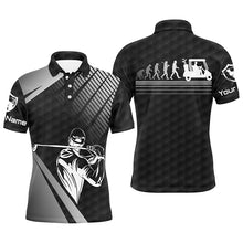 Load image into Gallery viewer, Men golf polo shirts custom name black golf evolution men golf top, funny golf polo shirts for men NQS4698