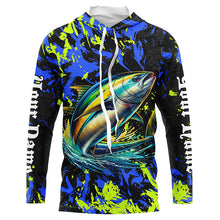 Load image into Gallery viewer, Tuna fishing green blue camo Custom UV protection performance long sleeve fishing shirt jerseys NQS7134