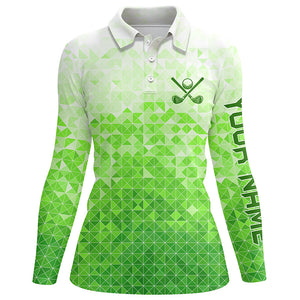 Womens golf polos shirts custom name green golf apparel, coolest polo shirts for ladies NQS7138