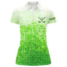 Load image into Gallery viewer, Womens golf polos shirts custom name green golf apparel, coolest polo shirts for ladies NQS7138