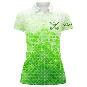 Womens golf polos shirts custom name green golf apparel, coolest polo shirts for ladies NQS7138