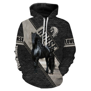 Friesian horse 3d love horse camo shirts - personalized horse shirt for girls NQSD9