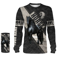 Load image into Gallery viewer, Friesian horse 3d love horse camo shirts - personalized horse shirt for girls NQSD9