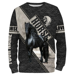 Friesian horse 3d love horse camo shirts - personalized horse shirt for girls NQSD9