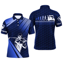 Load image into Gallery viewer, Men golf polo shirts custom name blue golf evolution men golf top, funny golf polo shirts for mens NQS6992