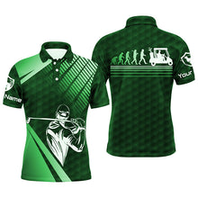 Load image into Gallery viewer, Men golf polo shirts custom name green golf evolution men golf top, funny golf polo shirts for mens NQS6993