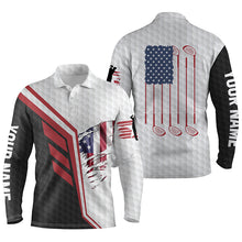 Load image into Gallery viewer, American flag golf clubs white golf balls skin custom Men golf polo shirts, personalized golf gifts NQS4850
