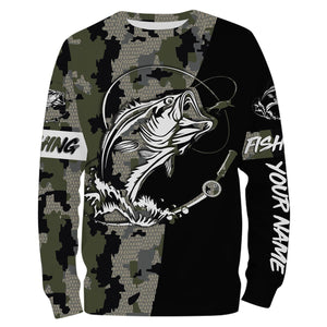Largemouth Bass Fishing Camo Customize name 3D All over print shirts - personalized fishing gift for Adult and Kid - NQS427