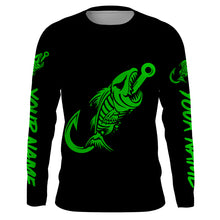 Load image into Gallery viewer, Customized green black Fish hook skull reaper sun protection performance long sleeve fishing jerseys NQS3566