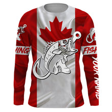 Load image into Gallery viewer, Canada Bass Fishing tattoo Custom long sleeve performance shirts, Largemouth bass fishing jerseys NQS3433