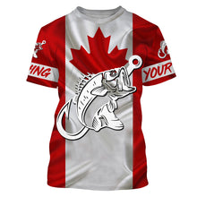 Load image into Gallery viewer, Canada Bass Fishing tattoo Custom long sleeve performance shirts, Largemouth bass fishing jerseys NQS3433