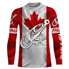 Load image into Gallery viewer, Canada Salmon Fishing tattoo Custom long sleeve performance fishing shirts, Salmon fishing jerseys NQS3434