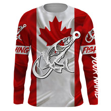 Load image into Gallery viewer, Canada Salmon Fishing tattoo Custom long sleeve performance fishing shirts, Salmon fishing jerseys NQS3434