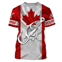 Load image into Gallery viewer, Canada Salmon Fishing tattoo Custom long sleeve performance fishing shirts, Salmon fishing jerseys NQS3434