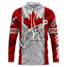 Load image into Gallery viewer, Canada Musky Fishing tattoo Custom long sleeve performance fishing shirts, Muskie fishing jerseys NQS3435