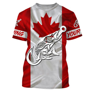 Canada Musky Fishing tattoo Custom long sleeve performance fishing shirts, Muskie fishing jerseys NQS3435