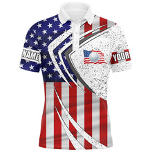 Load image into Gallery viewer, Mens golf polo shirts American flag custom team golf shirts, patriot golf tops for men NQS7256