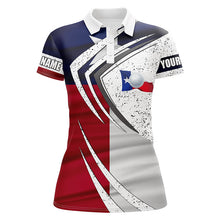 Load image into Gallery viewer, Women golf polo shirt Texas flag custom team golf shirts, patriot golf tops for women NQS7257