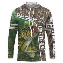 Load image into Gallery viewer, Personalized Bass Fishing Shirts, Love Fishing Camo 3D All Over Printed Shirts NQS210
