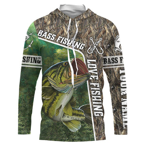 Personalized Bass Fishing Shirts, Love Fishing Camo 3D All Over Printed Shirts NQS210