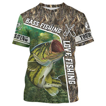 Load image into Gallery viewer, Personalized Bass Fishing Shirts, Love Fishing Camo 3D All Over Printed Shirts NQS210