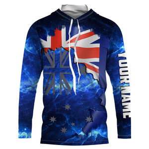 Australian Flag Universe patriotic Custom fishing Shirts jersey, fishing shirts Australia NQS3178