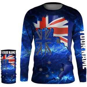 Australian Flag Universe patriotic Custom fishing Shirts jersey, fishing shirts Australia NQS3178