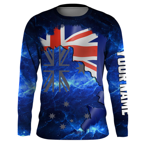 Australian Flag Universe patriotic Custom fishing Shirts jersey, fishing shirts Australia NQS3178