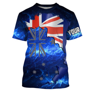 Australian Flag Universe patriotic Custom fishing Shirts jersey, fishing shirts Australia NQS3178