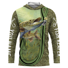 Load image into Gallery viewer, Musky ( Muskie) fishing scale Fish reaper fish on UV protection quick dry Customize name long sleeves UPF 30+ personalized gift for fisherman- NQS821