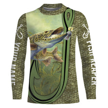 Load image into Gallery viewer, Musky ( Muskie) fishing scale Fish reaper fish on UV protection quick dry Customize name long sleeves UPF 30+ personalized gift for fisherman- NQS821
