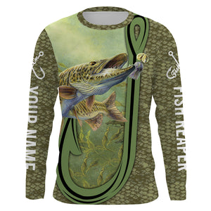 Musky ( Muskie) fishing scale Fish reaper fish on UV protection quick dry Customize name long sleeves UPF 30+ personalized gift for fisherman- NQS821