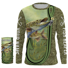 Load image into Gallery viewer, Musky ( Muskie) fishing scale Fish reaper fish on UV protection quick dry Customize name long sleeves UPF 30+ personalized gift for fisherman- NQS821