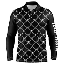 Load image into Gallery viewer, Mens golf polo shirt swing swear drink repeat golf skull custom name golf wear for mens | Black NQS4885