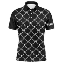 Load image into Gallery viewer, Mens golf polo shirt swing swear drink repeat golf skull custom name golf wear for mens | Black NQS4885