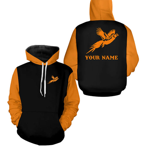 Black and orange Pheasant Hunting Custom 3D All Over Printed Shirts, Personalized Hunting gift NQS6564