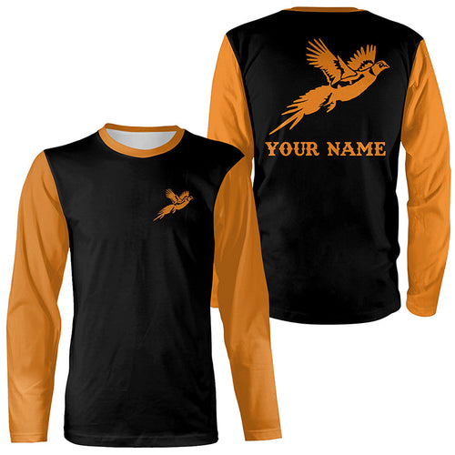 Black and orange Pheasant Hunting Custom 3D All Over Printed Shirts, Personalized Hunting gift NQS6564