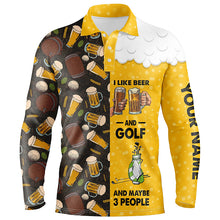 Load image into Gallery viewer, Funny golf beer pattern shirts custom mens golf shirt I like beer and golf and maybe 3 people NQS6823