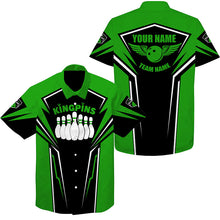 Load image into Gallery viewer, Bowling Hawaiian Shirt custom name and team name King Pins bowling jerseys, Bowling team shirts NQS4522