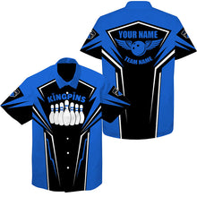 Load image into Gallery viewer, Bowling Hawaiian Shirt custom name and team name King Pins bowling jerseys, Bowling team shirts NQS4522