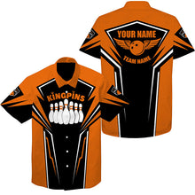 Load image into Gallery viewer, Bowling Hawaiian Shirt custom name and team name King Pins bowling jerseys, Bowling team shirts NQS4522