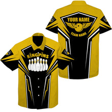 Load image into Gallery viewer, Bowling Hawaiian Shirt custom name and team name King Pins bowling jerseys, Bowling team shirts NQS4522