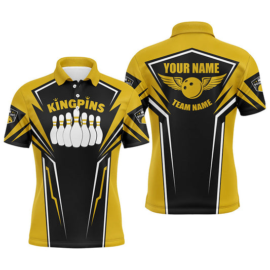 Custom bowling shirt for men – personalized team jersey front view