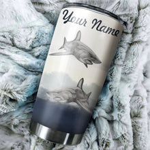 Load image into Gallery viewer, Shark Fishing Tumbler Cup Customize name Personalized Fishing gift for fisherman - NQS274