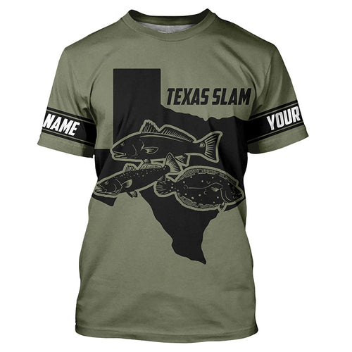 Texas slam fishing Redfish, trout,flounder Custom UV sun protection Long sleeve Fishing Shirts jerseys NQS6570