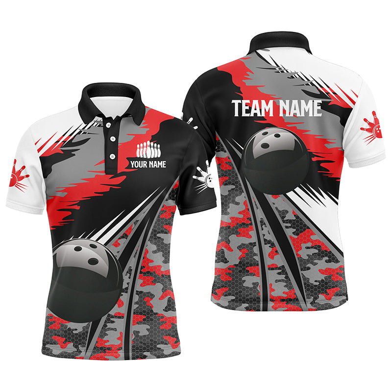  Custom Flag Camo Bowling Polo Shirts for Men, Short