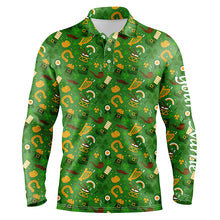 Load image into Gallery viewer, Mens golf polo shirts Saint Patrick&#39;s day green pattern golf shirts custom team golf polo for men NQS4724